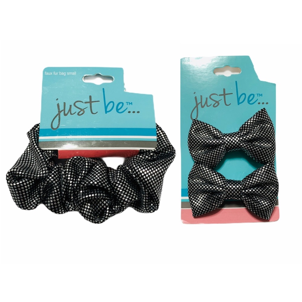 2 Bow Hair Clips & 1 Scrunchies Set